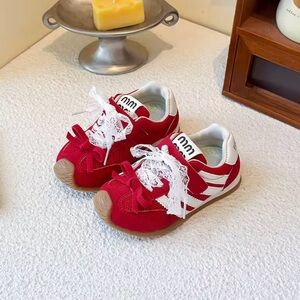 Red & White Toddler Sneakers with Lace Laces – Size EU 27 / US 10 Kids